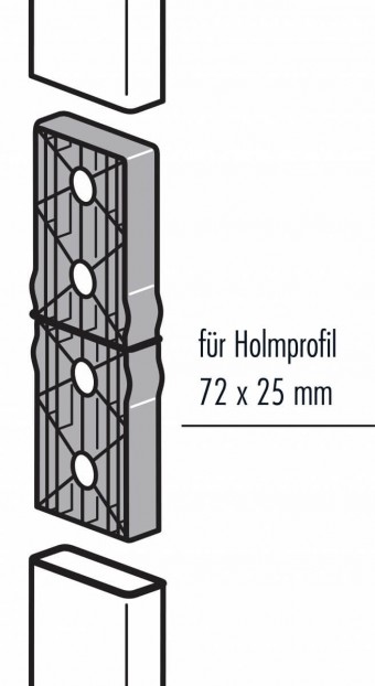 Leiterverbinder für Holm 72x25mm