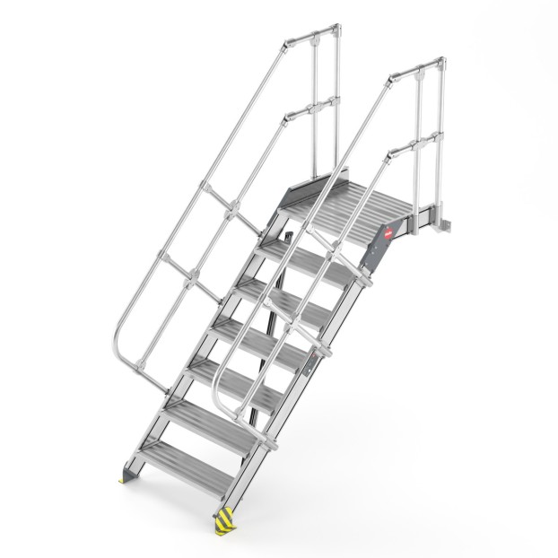 Platform stairs, wall-mounted, inclination 45°